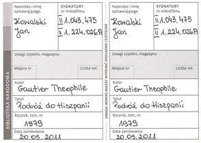 Wzór prawidłowo wypełnionego rewersu