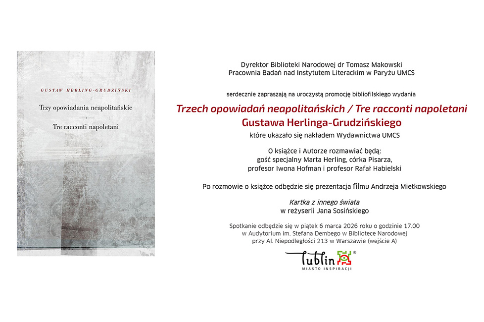 Zaproszenie na promocję bibliofilskiego wydania 