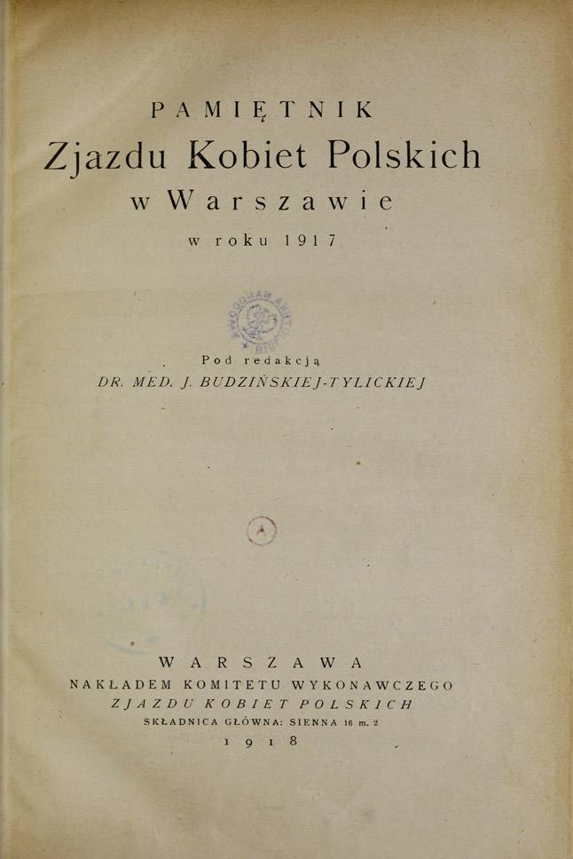 Pamiętnik Zjazdu Kobiet Polskich w Warszawie w roku 1917