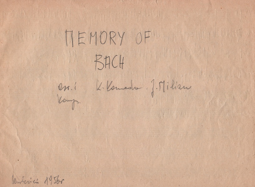 Karta tytułowa rękopisu "Memory of Bach"