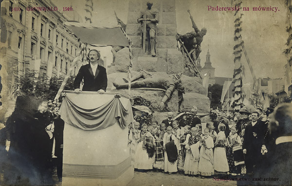 Paderewski przy pomniku Grunwaldzkim